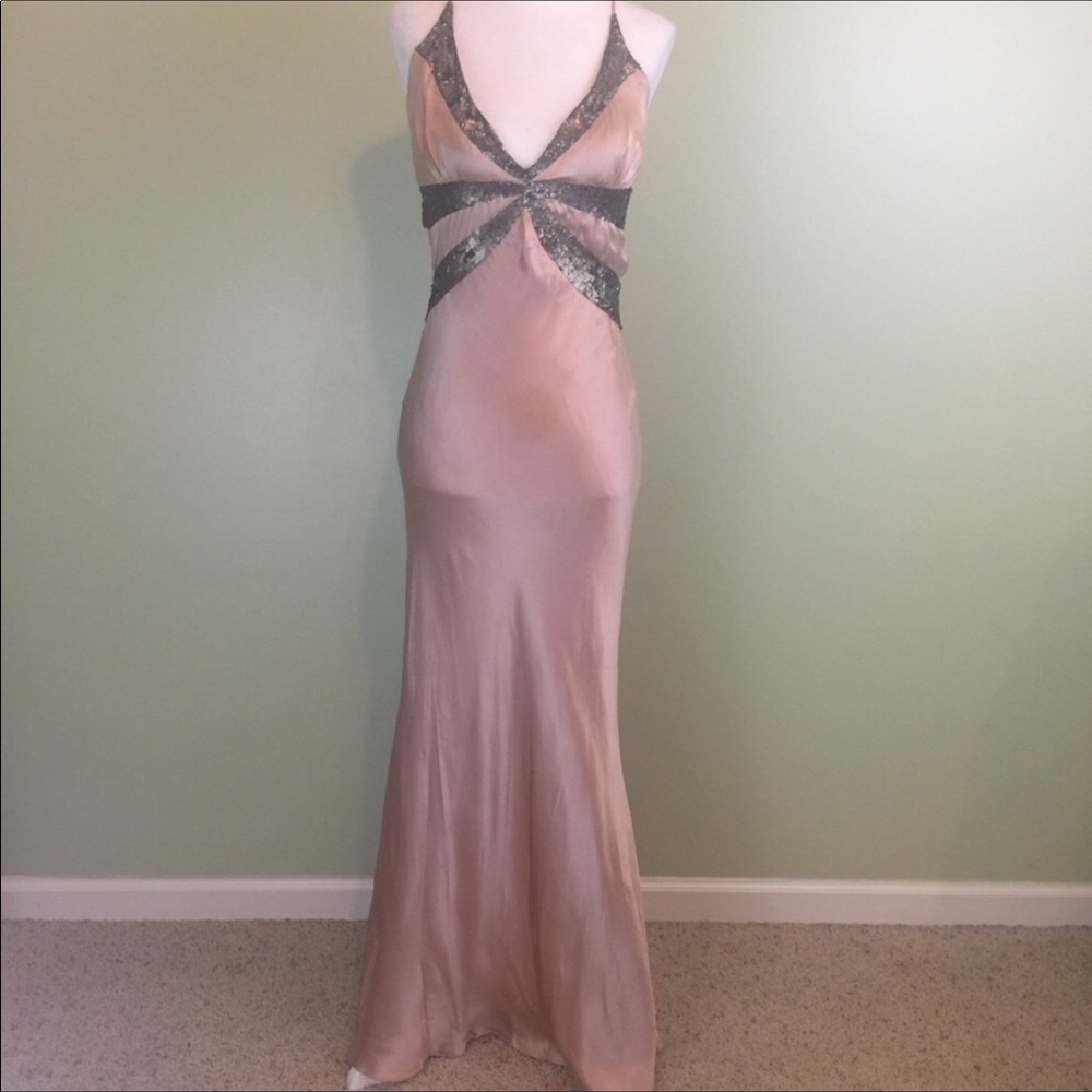 Nicole Miller Sz 4 Champange Blush Silk Formal